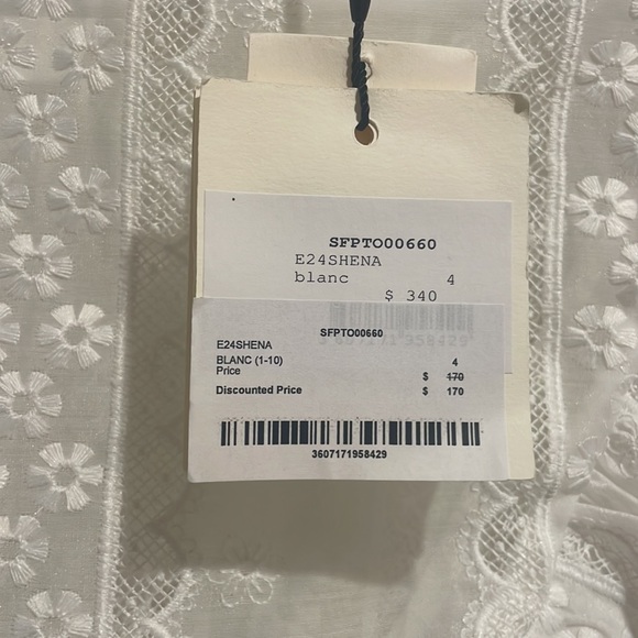 Sandro Ladies Lace Blouse Round Neck Ruffle Long Sleeve Top - Picture 6 of 11